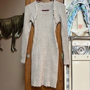 Tan sweater dress